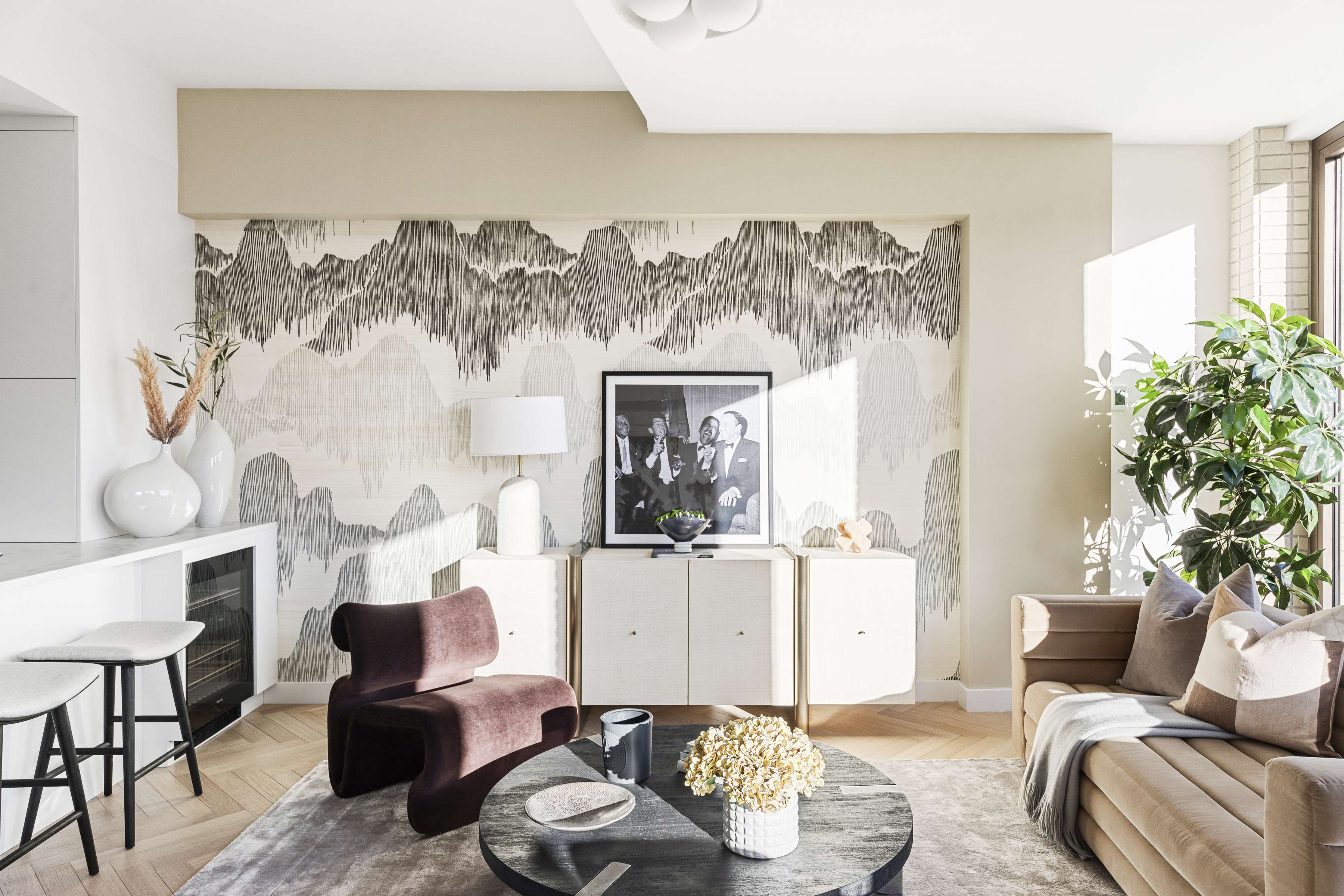 378 Broome Street, Unit PH Manhattan, NY 10013 - Photo 10 of 25 a living room with furniture and a painting on the wall