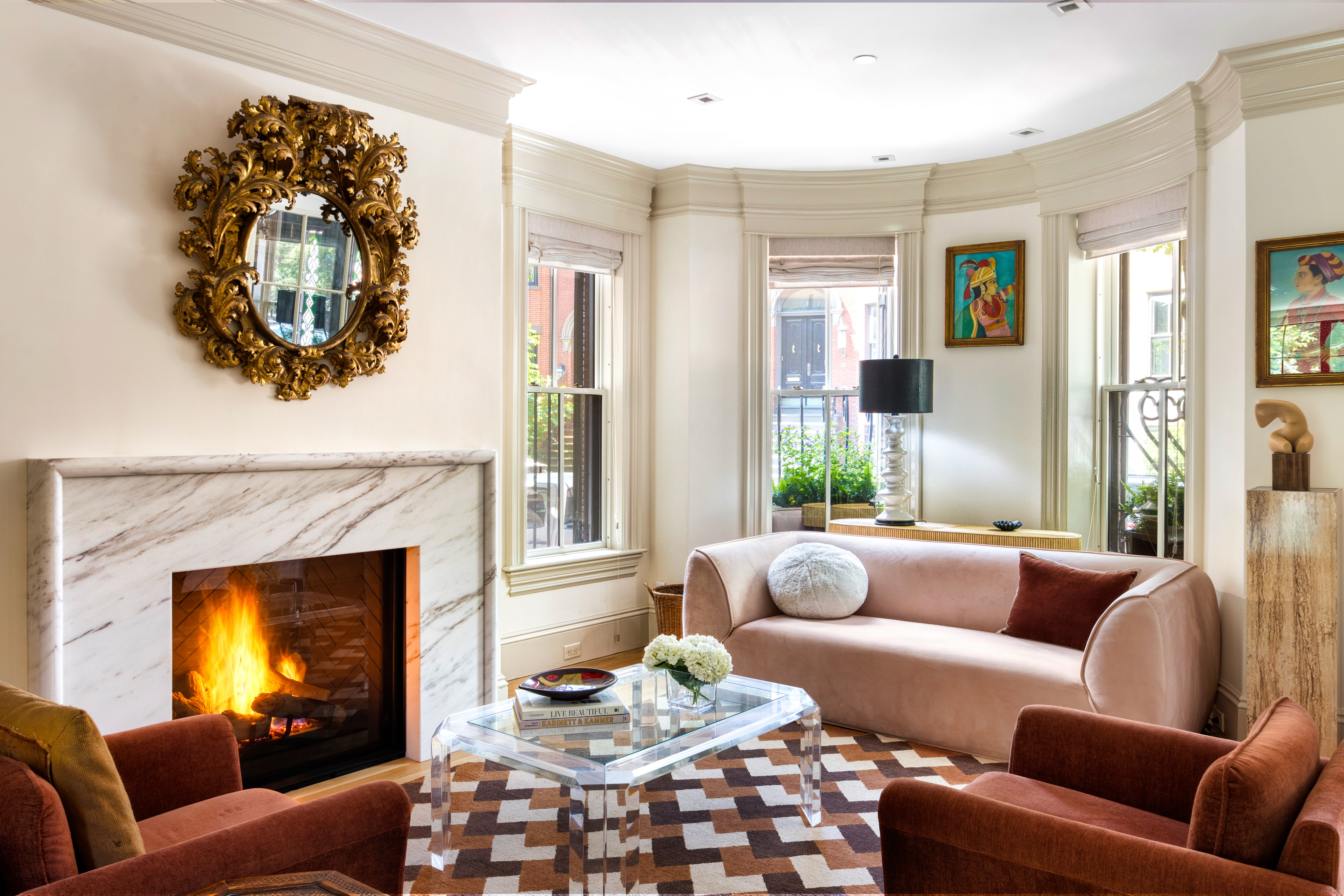 South End Boston, MA 02118 - Photo 9 of 24 a living room with furniture and a fireplace