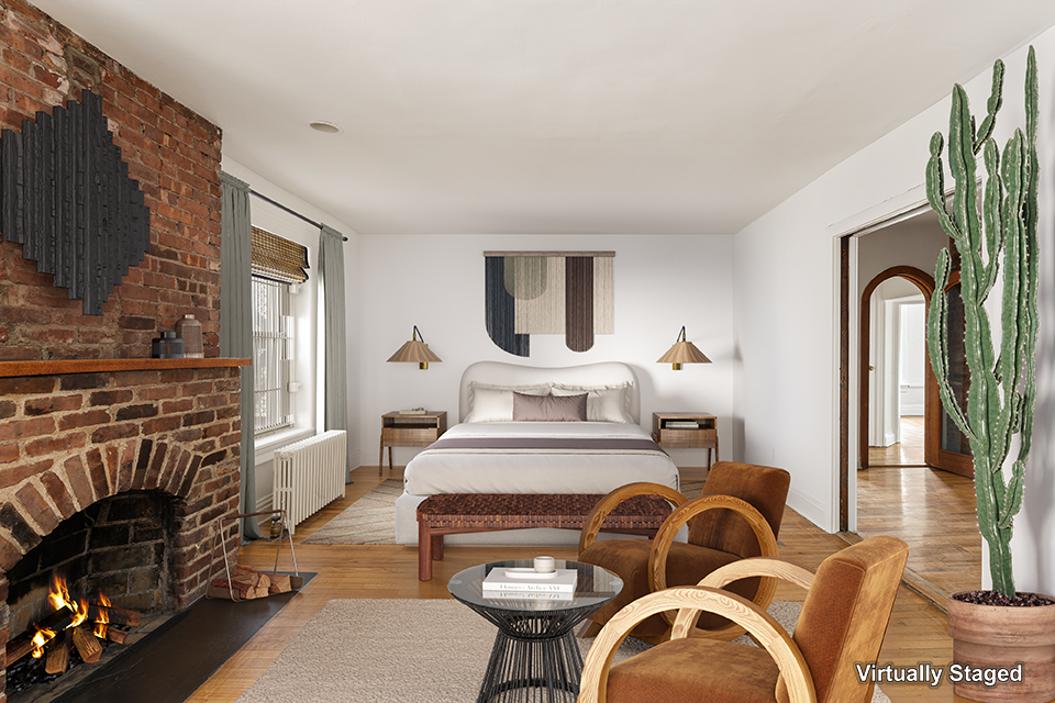 295 East 8th Street, Unit 2/3E Manhattan, NY 10009 - Photo 15 of 23 a view of living room with furniture and a fireplace