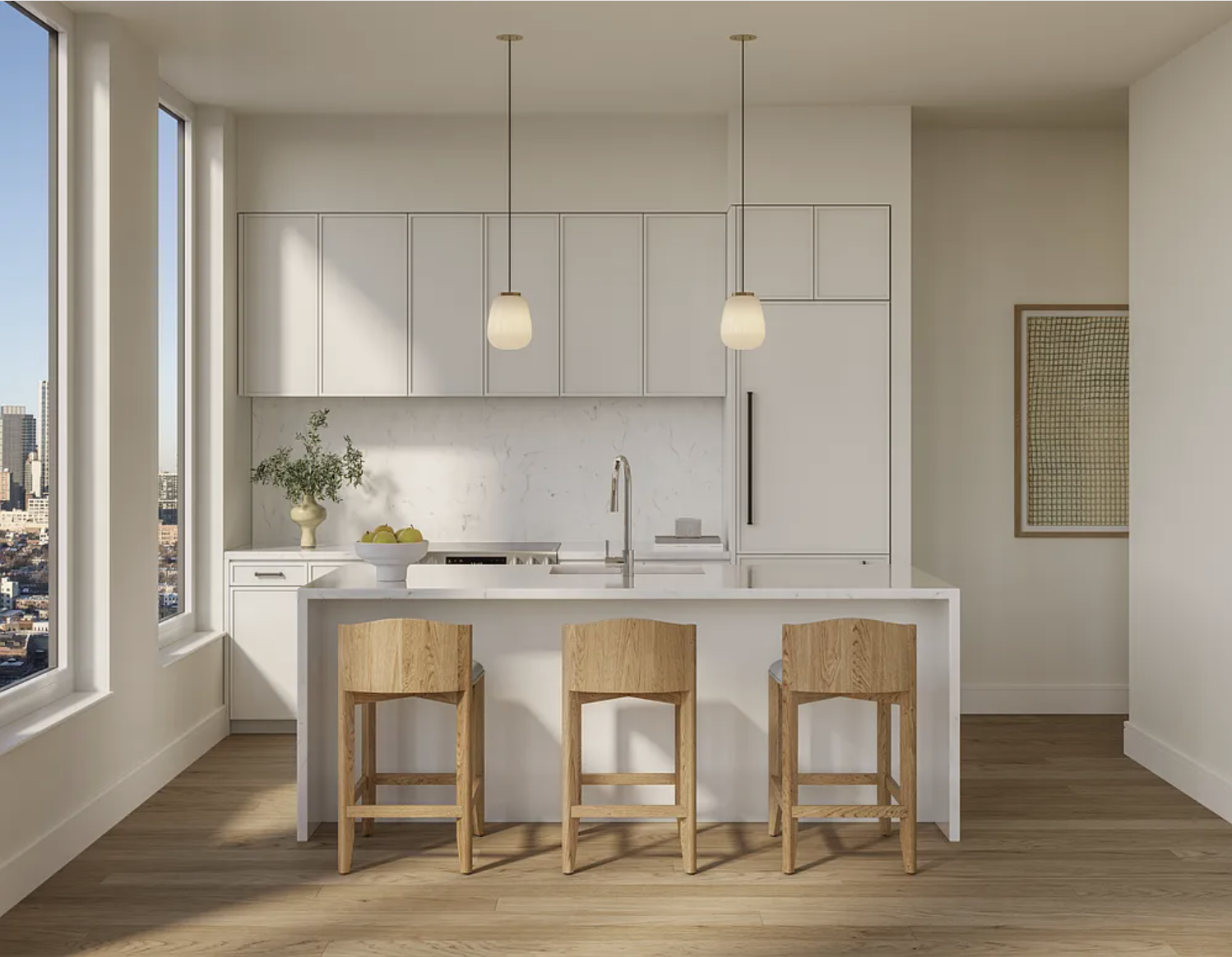 420 Carroll Street, Unit W802 Brooklyn, NY 11215 - Photo 2 of 14 a kitchen with a sink cabinets and window