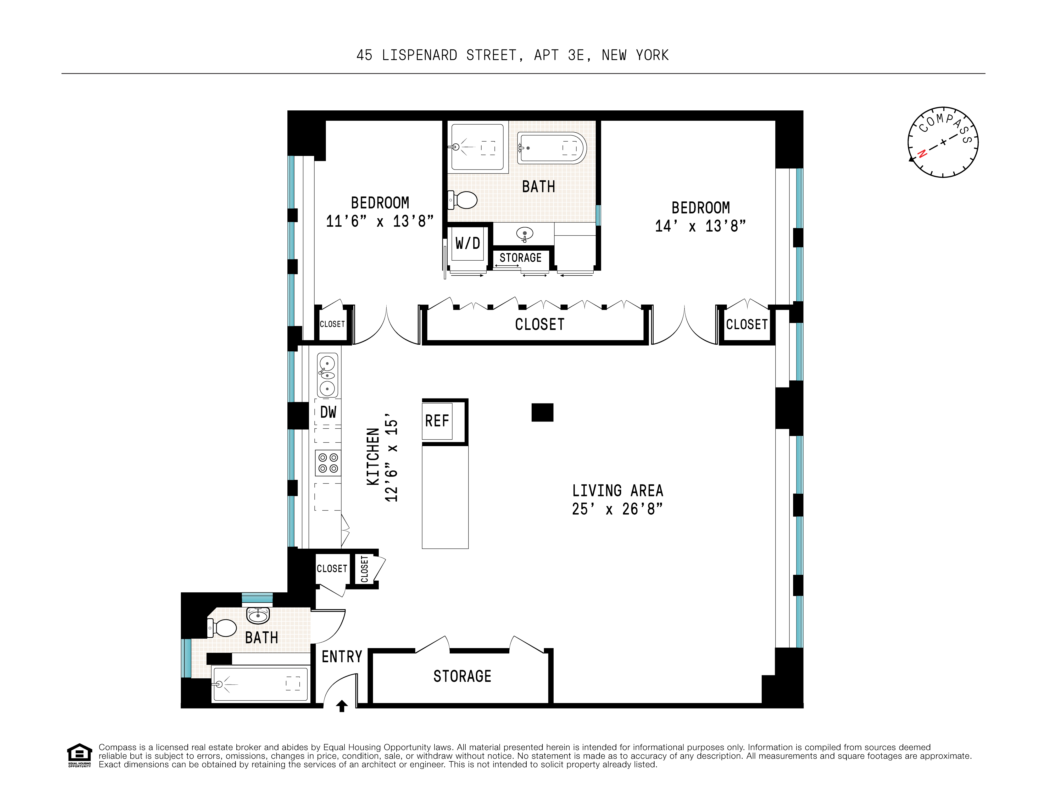 45 Lispenard Street, Unit 3E Manhattan, NY 10013 - Photo 13 of 13 a picture of a floor plan