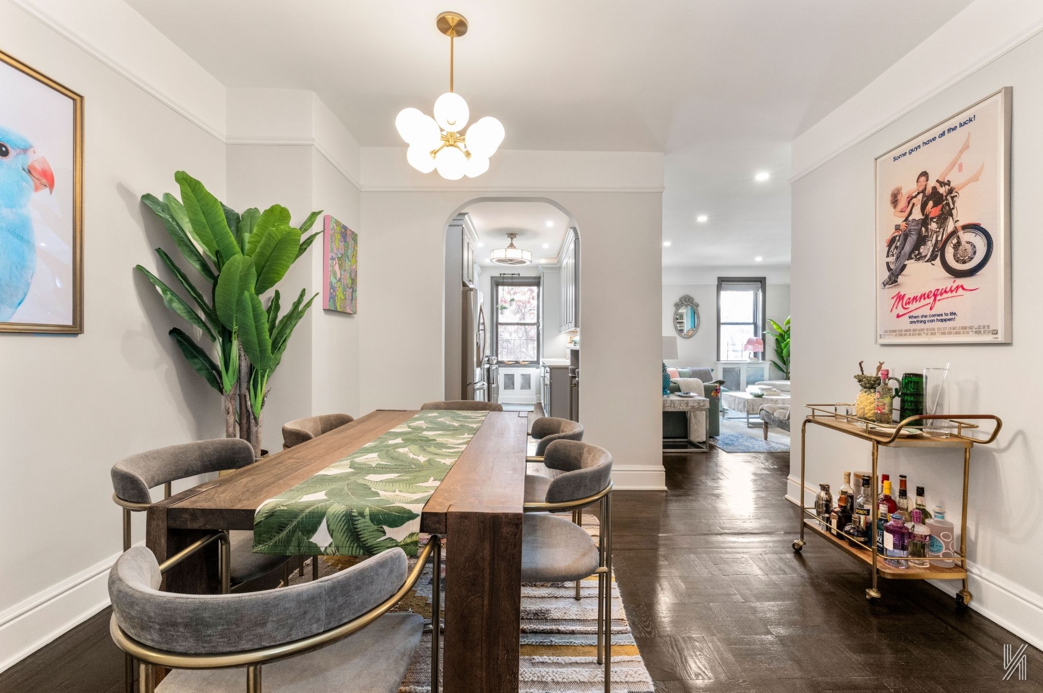 35-06 88th Street, Unit 3G Queens, NY 11372 - Photo 8 of 20 a living room with furniture flowerpot and wooden floor