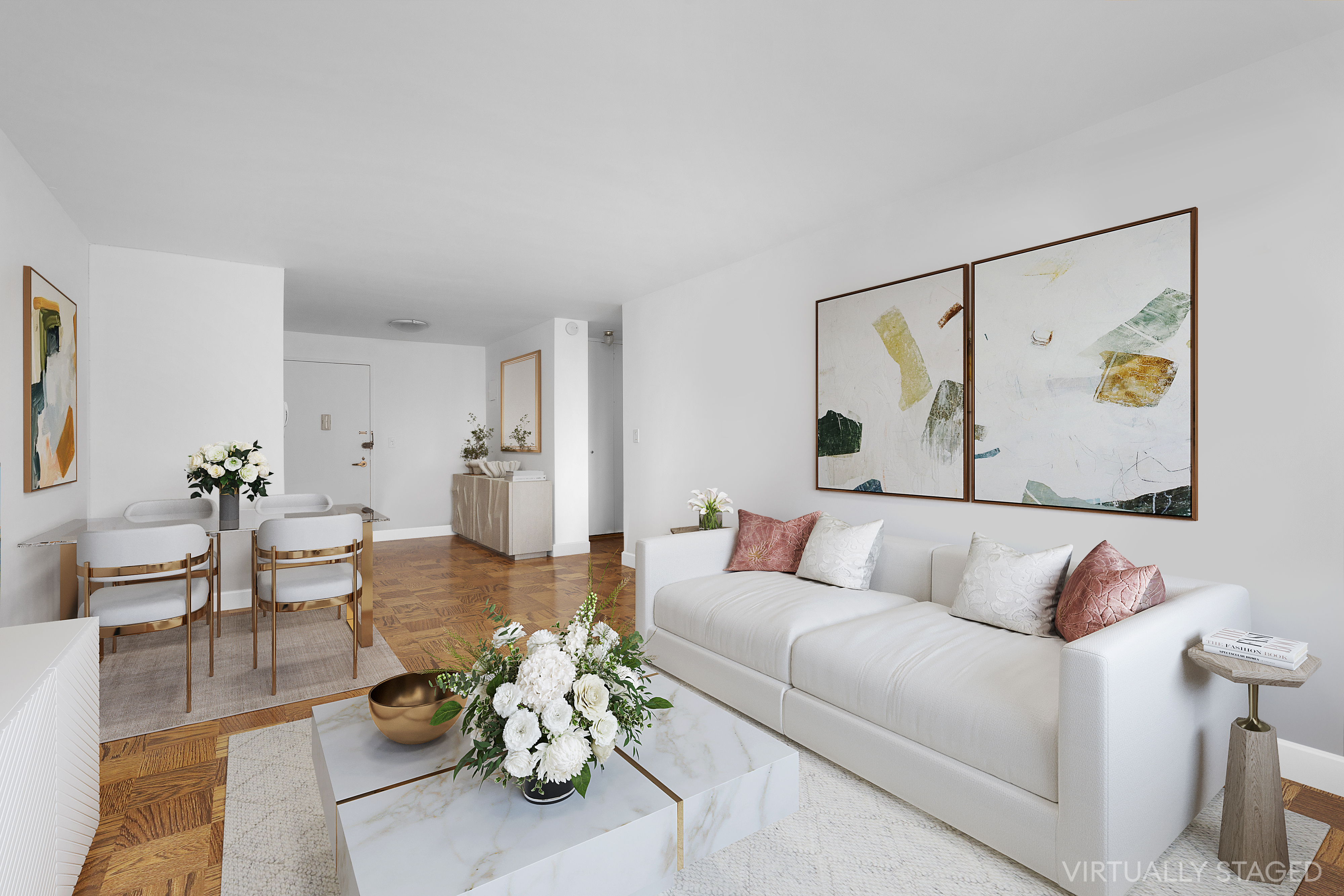 301 East 79th Street, Unit 18C Manhattan, NY 10075 - Photo 2 of 13 a living room with furniture and wooden floor