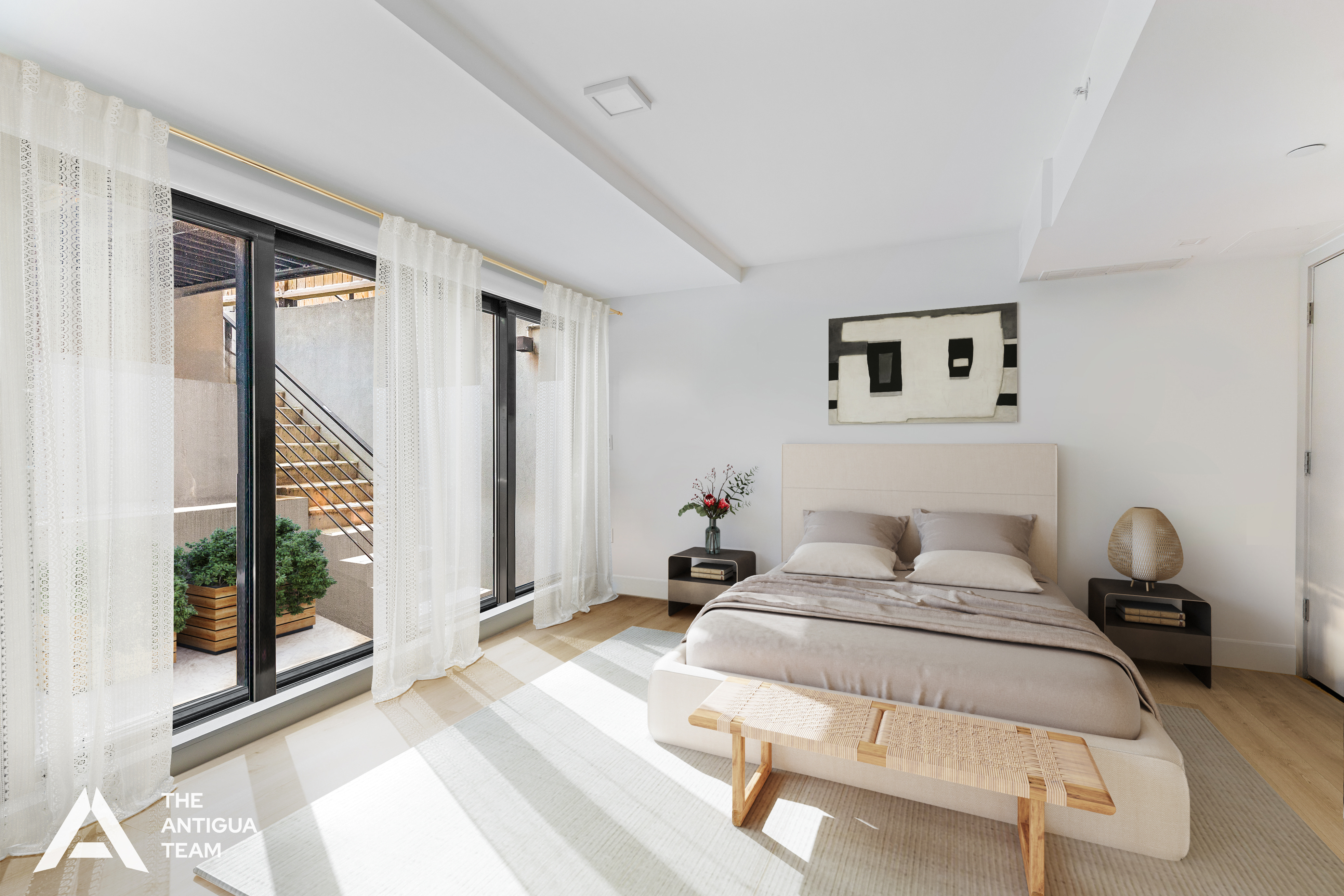 167 Eagle Street, Unit 1B Brooklyn, NY 11222 - Photo 5 of 13 a bedroom with a bed and a large window