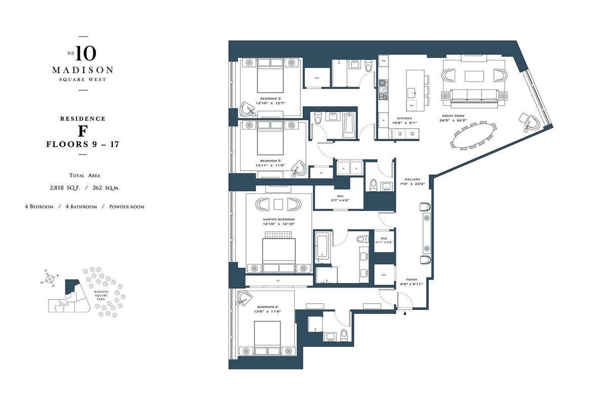 10 Madison Square West, Unit 16F Manhattan, NY 10010 - Photo 15 of 15 a picture of a bench in front of a window