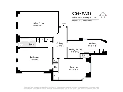 $1,295,000 | 245 West 104th Street, Unit 14C | Upper West Side