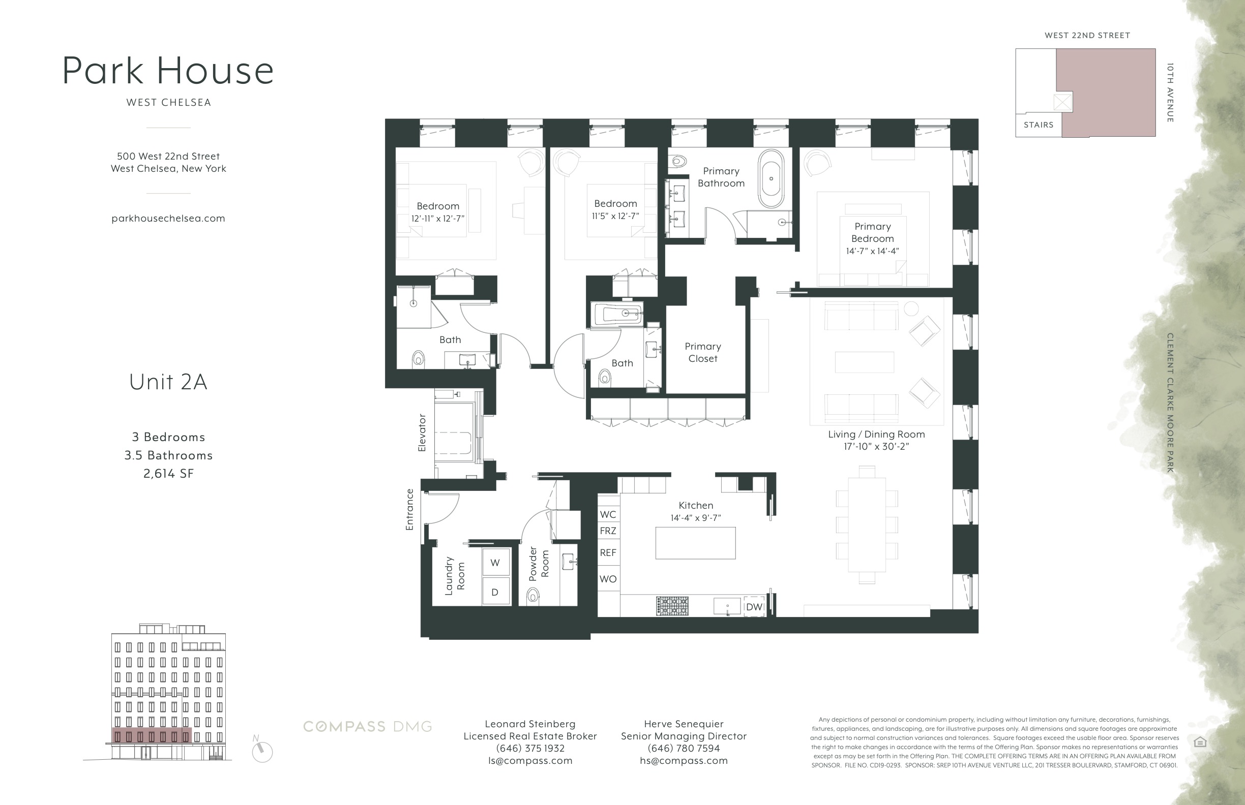 500 West 22nd Street, Unit 2A Manhattan, NY 10011 - Photo 19 of 19 a black and white photo of a picture of a floor plan