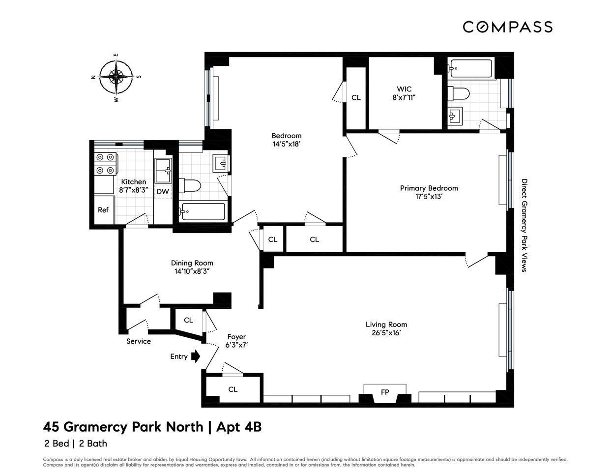 45 Gramercy Park North, Unit 4B Manhattan, NY 10010 - Photo 13 of 13 a picture of a floor plan