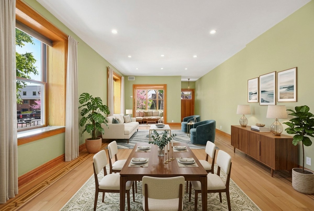 1702 11th Avenue Brooklyn, NY 11218 - Photo 4 of 25 a view of a dining room with furniture window and wooden floor