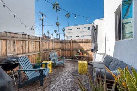 a outdoor space with patio furniture