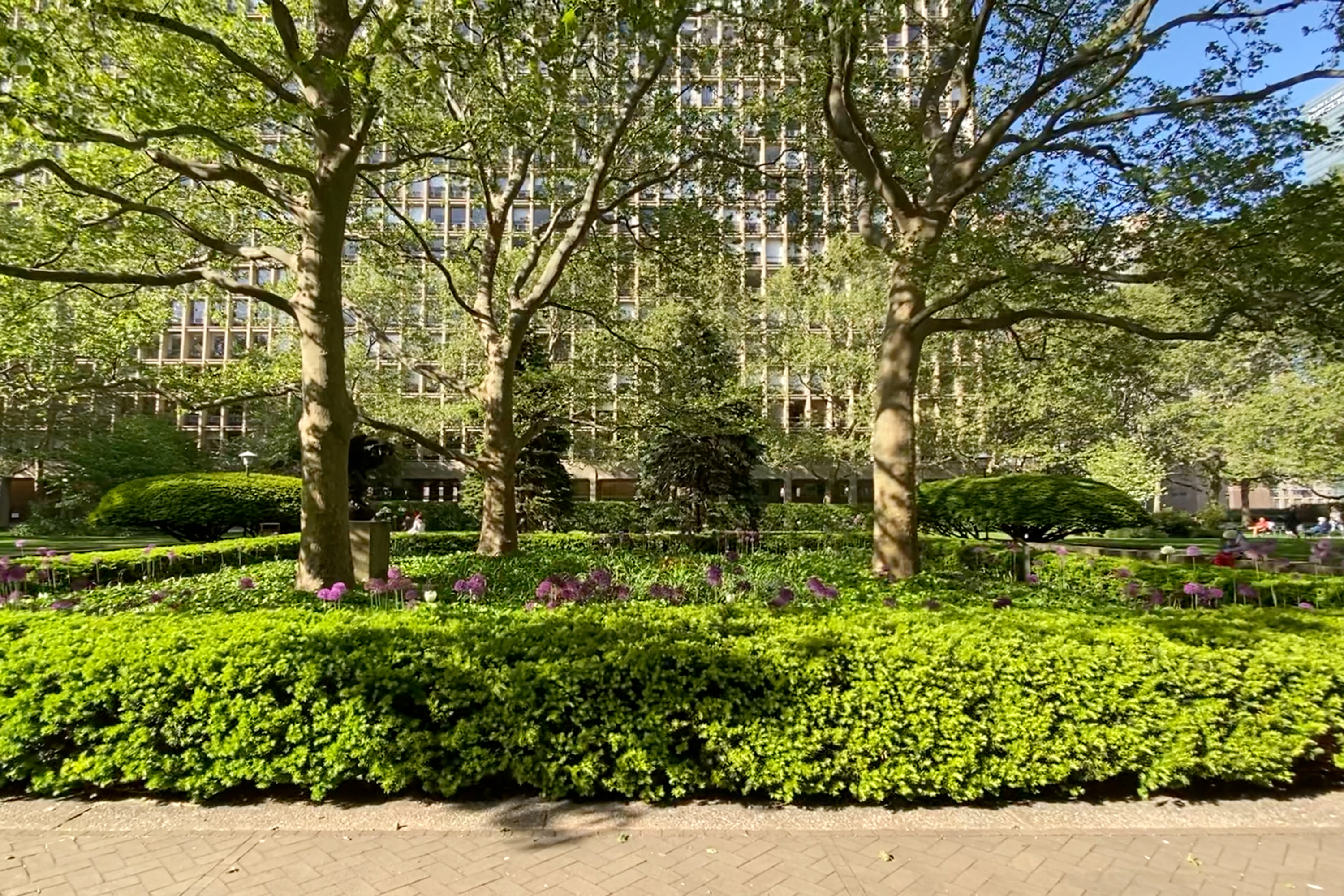 333 East 30th Street, Unit 12H Manhattan, NY 10016 - Photo 13 of 15 a view of a garden with a bench