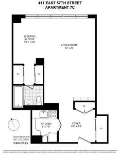 $420,000 | 411 East 57th Street, Unit 7C | Sutton Place