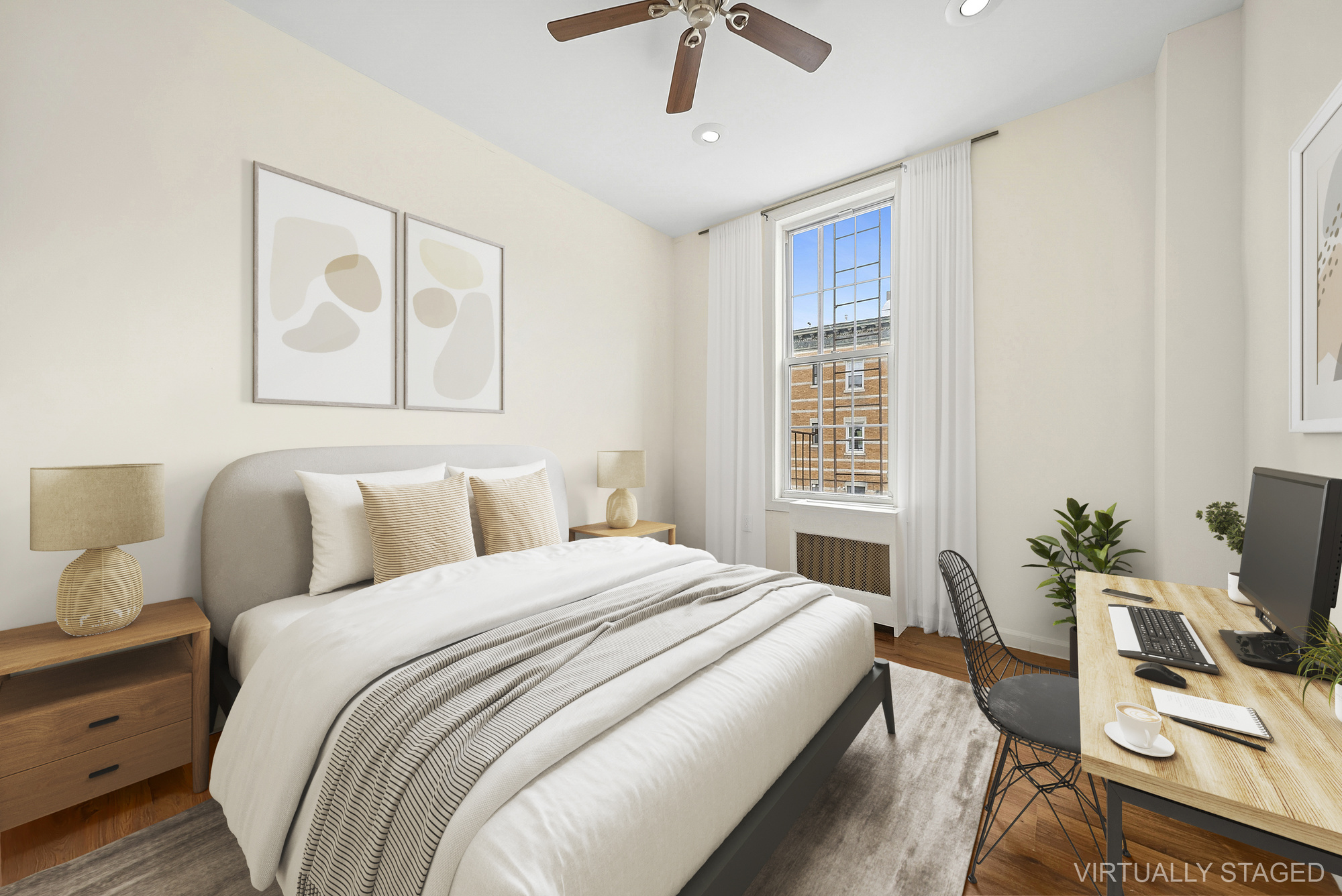 109 Moffat Street, Unit 2F Brooklyn, NY 11207 - Photo 7 of 8 a bedroom with a bed and a window