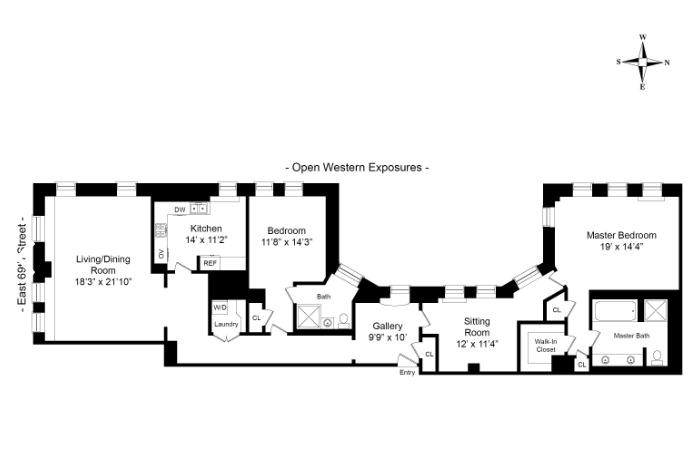 15 East 69th Street, Unit 10D Manhattan, NY 10021 - Photo 12 of 12 a picture of floor plan