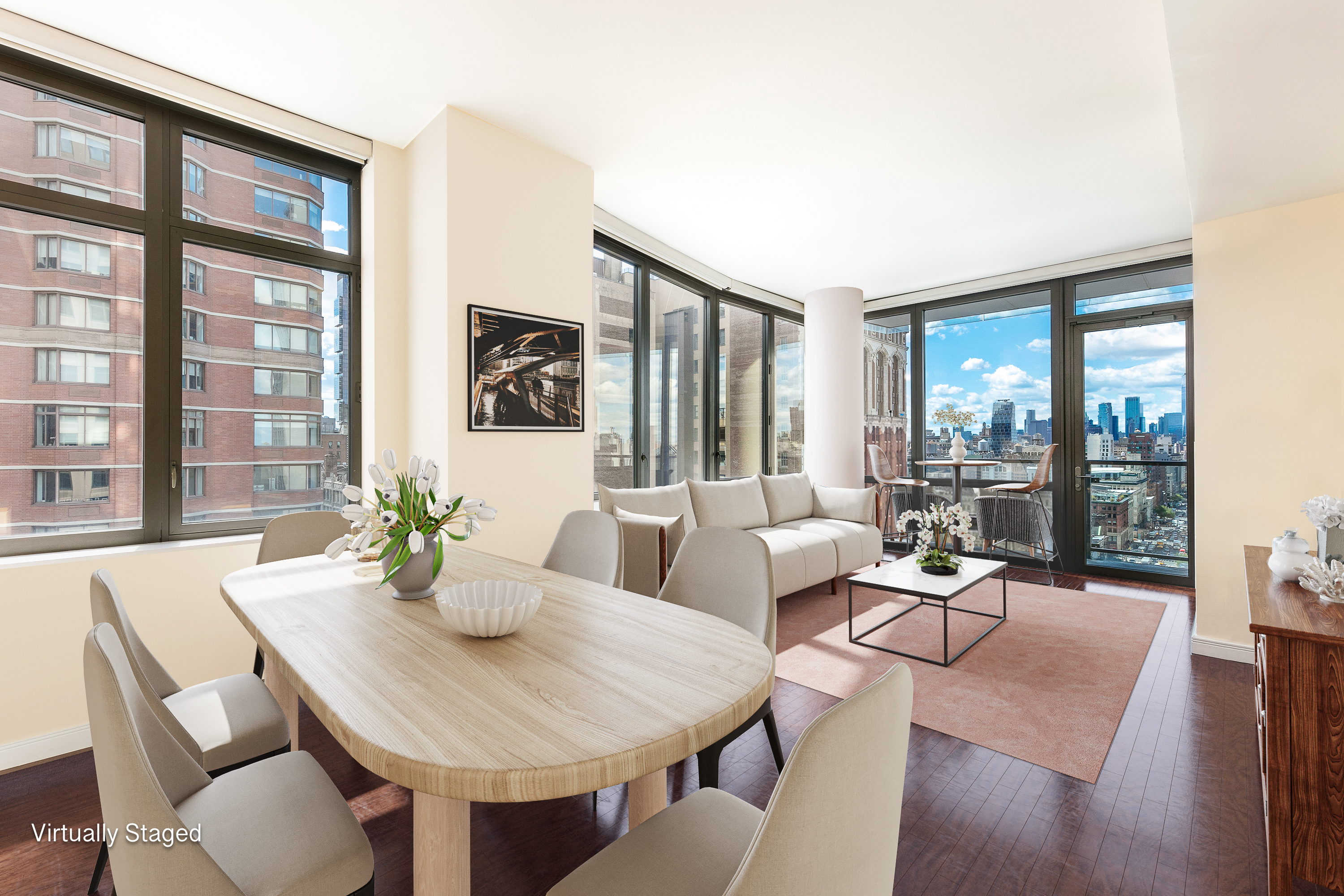 101 West 24th Street, Unit 16D Manhattan, NY 10011 - Photo 5 of 23 a living room with furniture and a large window