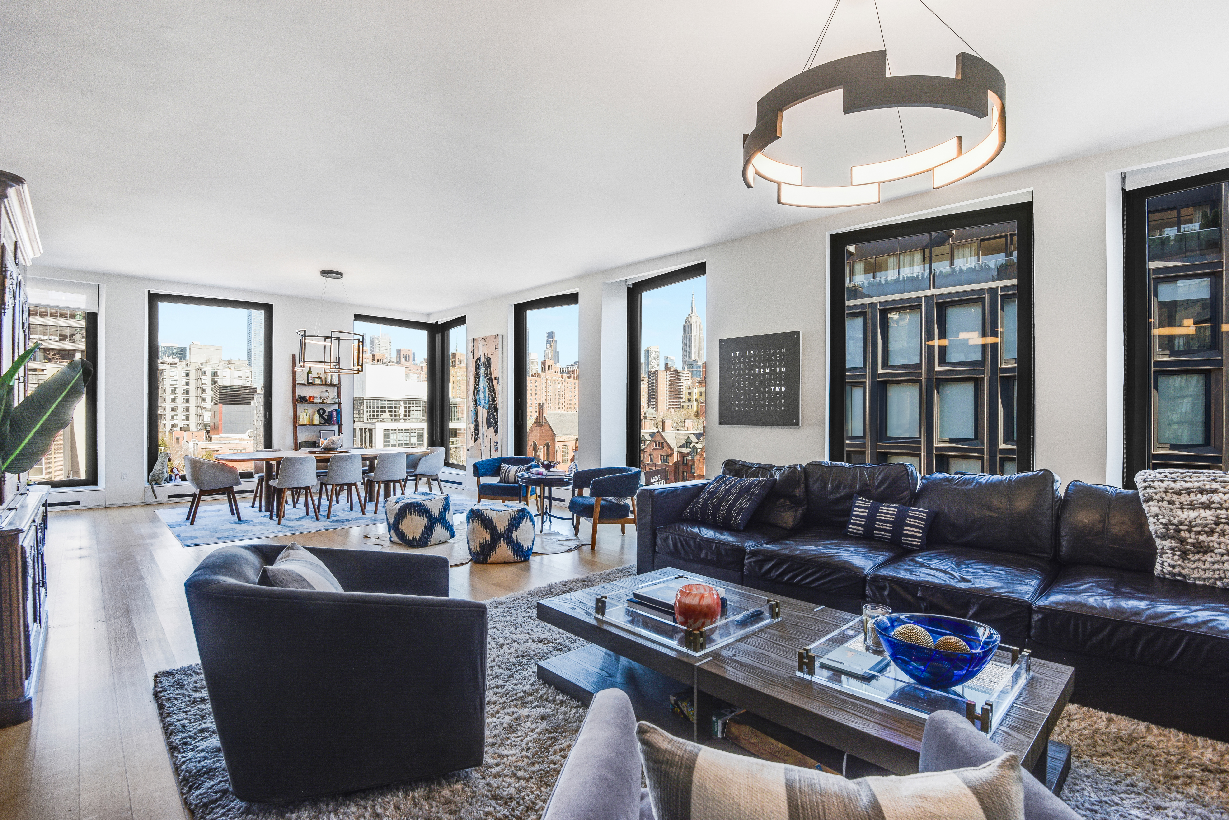 505 West 19th Street, Unit 7W Manhattan, NY 10011 - Photo 7 of 31 a living room with furniture and a large window