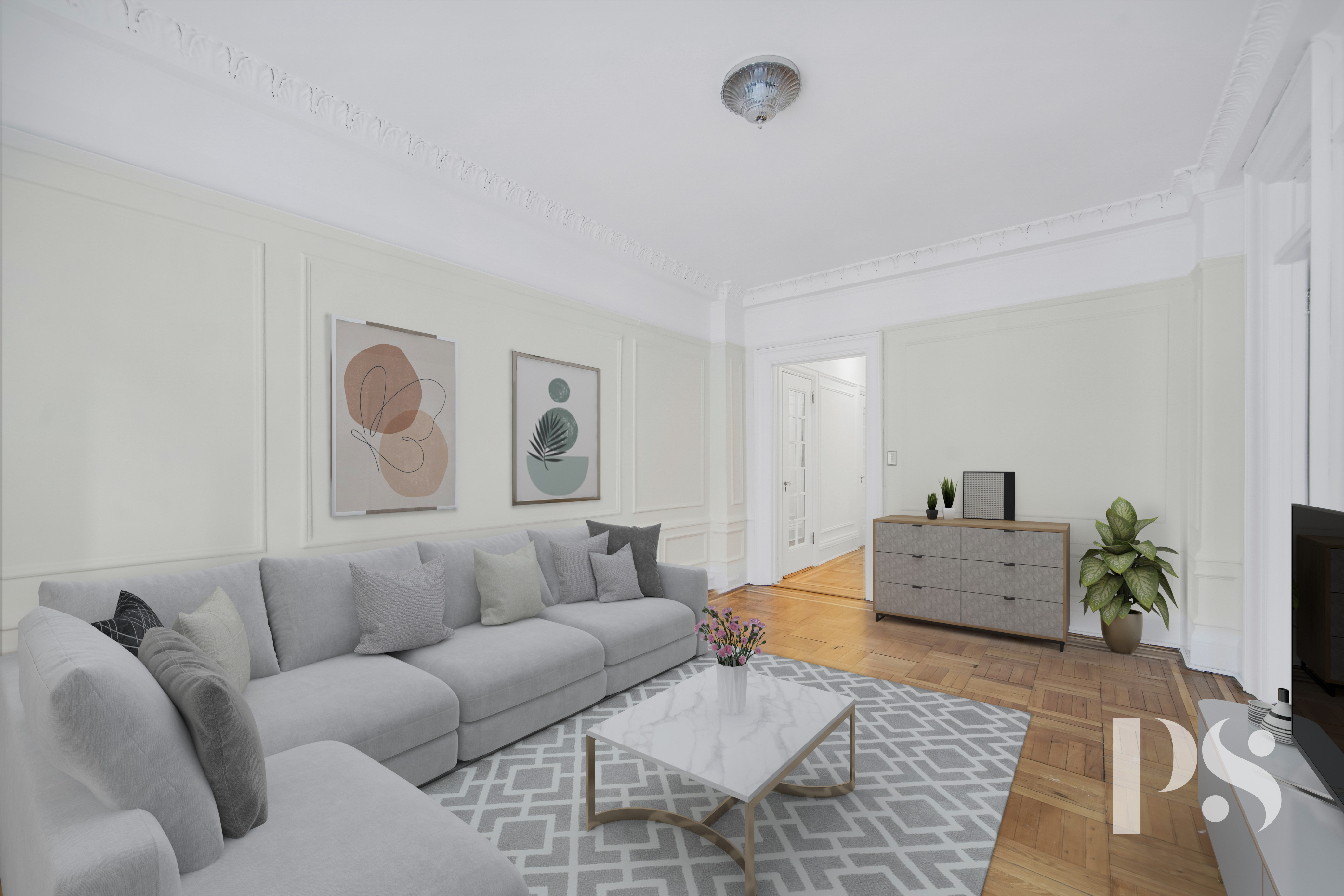 200 West 54th Street, Unit 6J Manhattan, NY 10019 - Photo 2 of 12 a living room with furniture and a couch