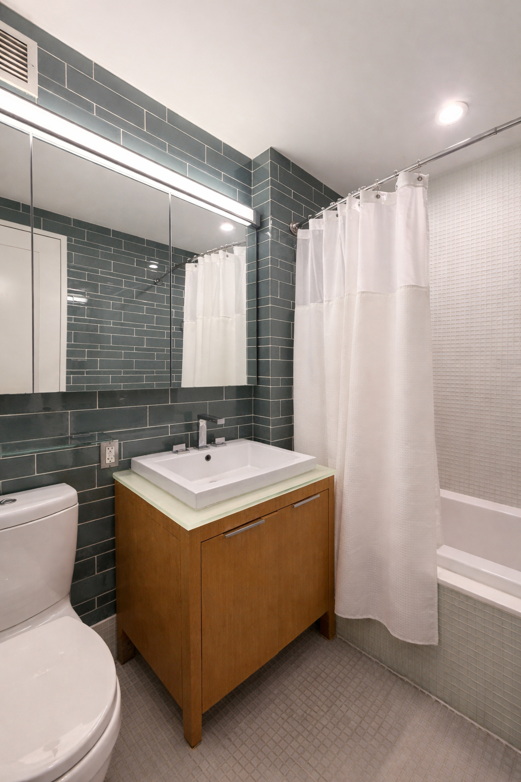 22 North 6th Street, Unit 19I Brooklyn, NY 11249 - Photo 7 of 8 a bathroom with a sink toilet and shower