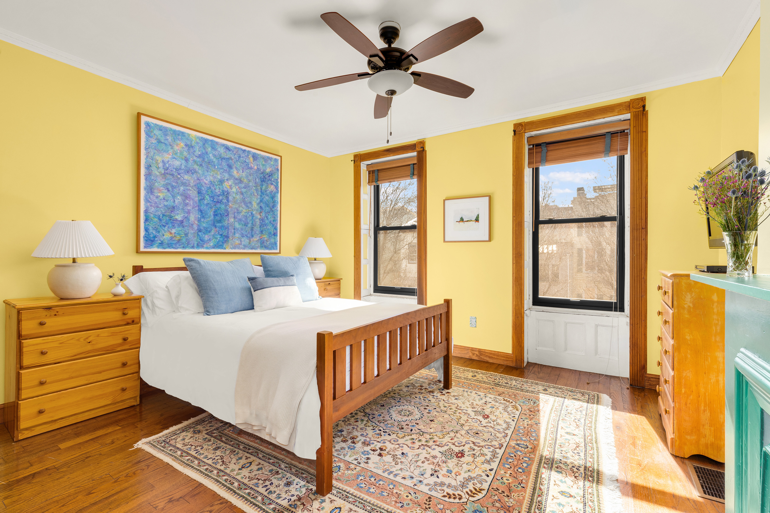 301 A 13th Street Brooklyn, NY 11215 - Photo 6 of 16 a bedroom with a bed and wooden floor