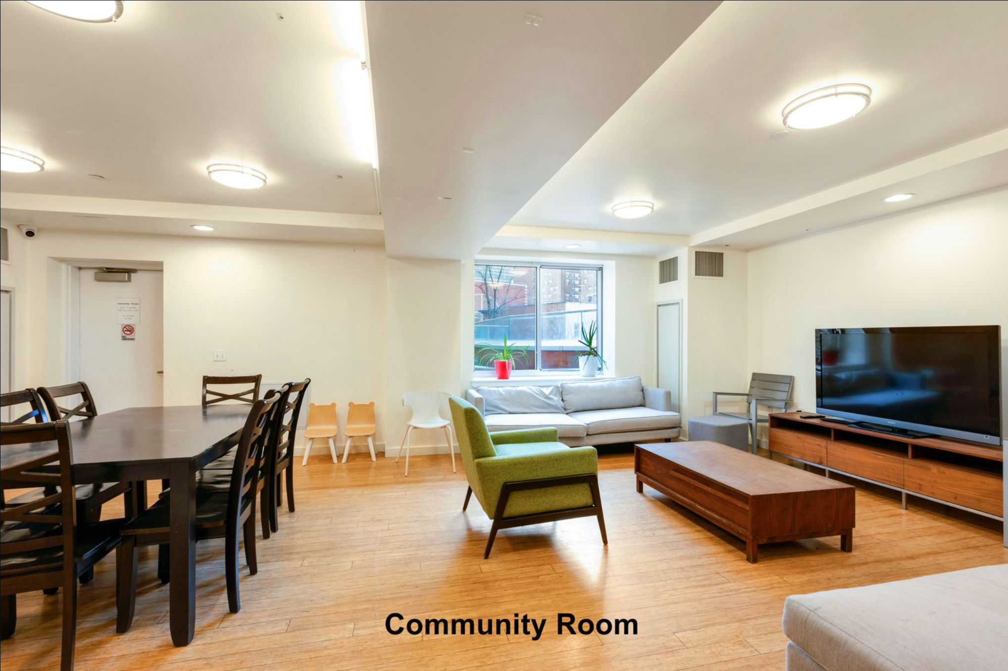 212 South Oxford Street, Unit 2E Brooklyn, NY 11217 - Photo 15 of 18 a living room with furniture and a flat screen tv