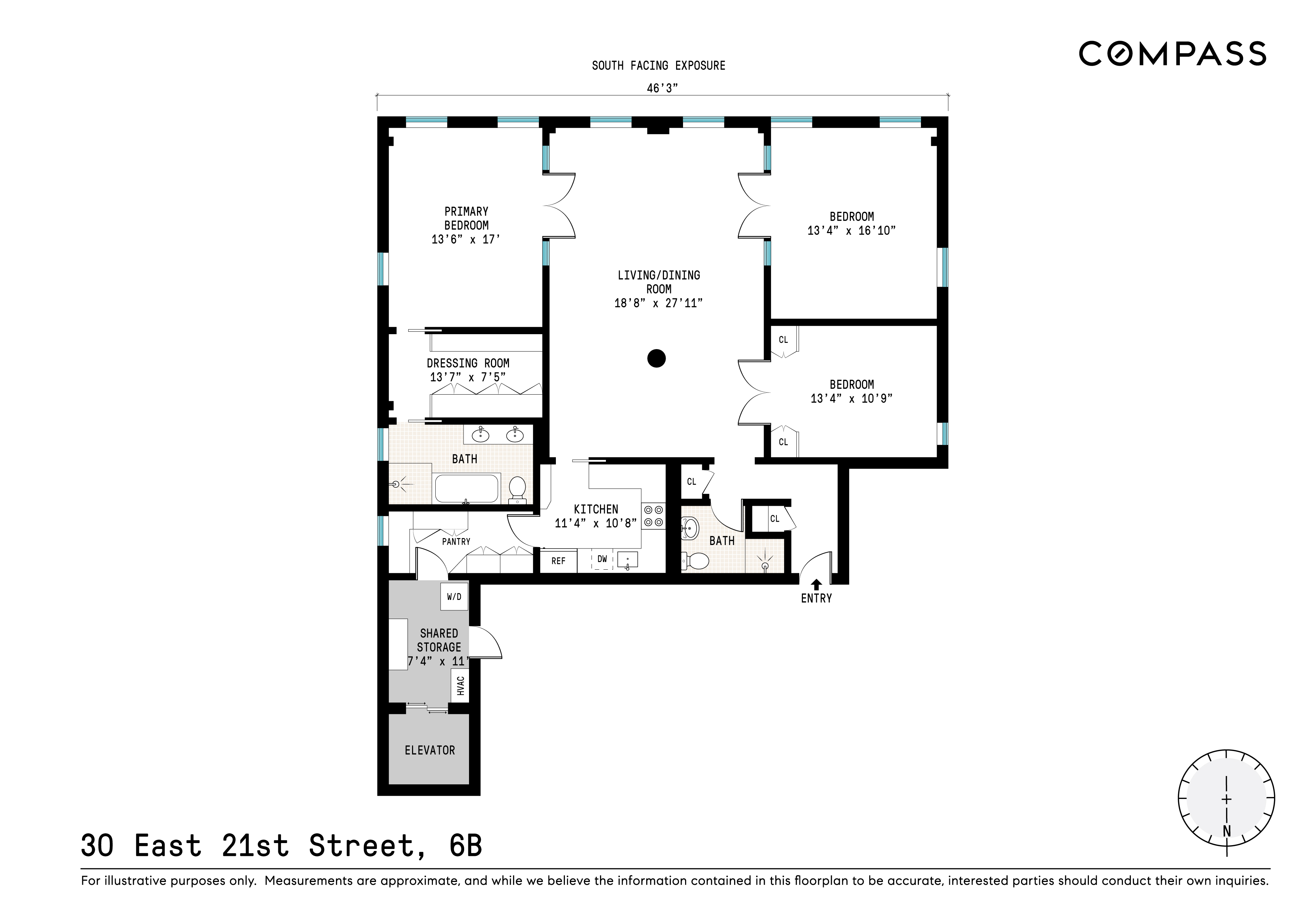 30 East 21st Street, Unit 6B Manhattan, NY 10010 - Photo 16 of 16 a picture of a floor plan