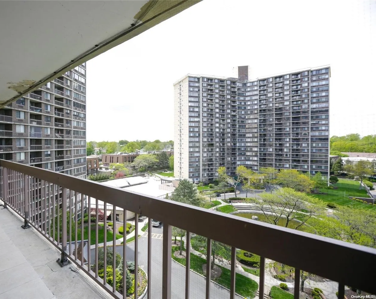 a view of a building from a window