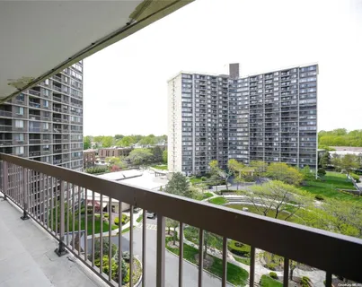 a view of a building from a window