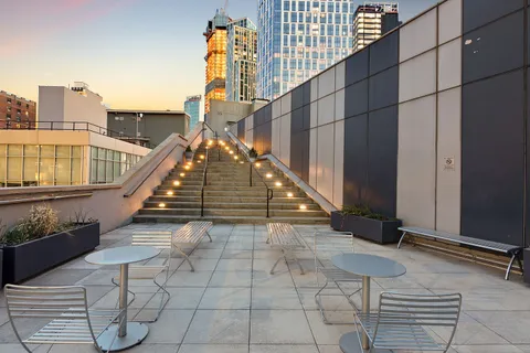 a view of balcony with patio