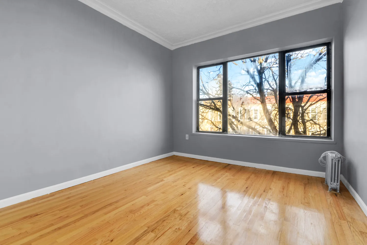 an empty room with a window