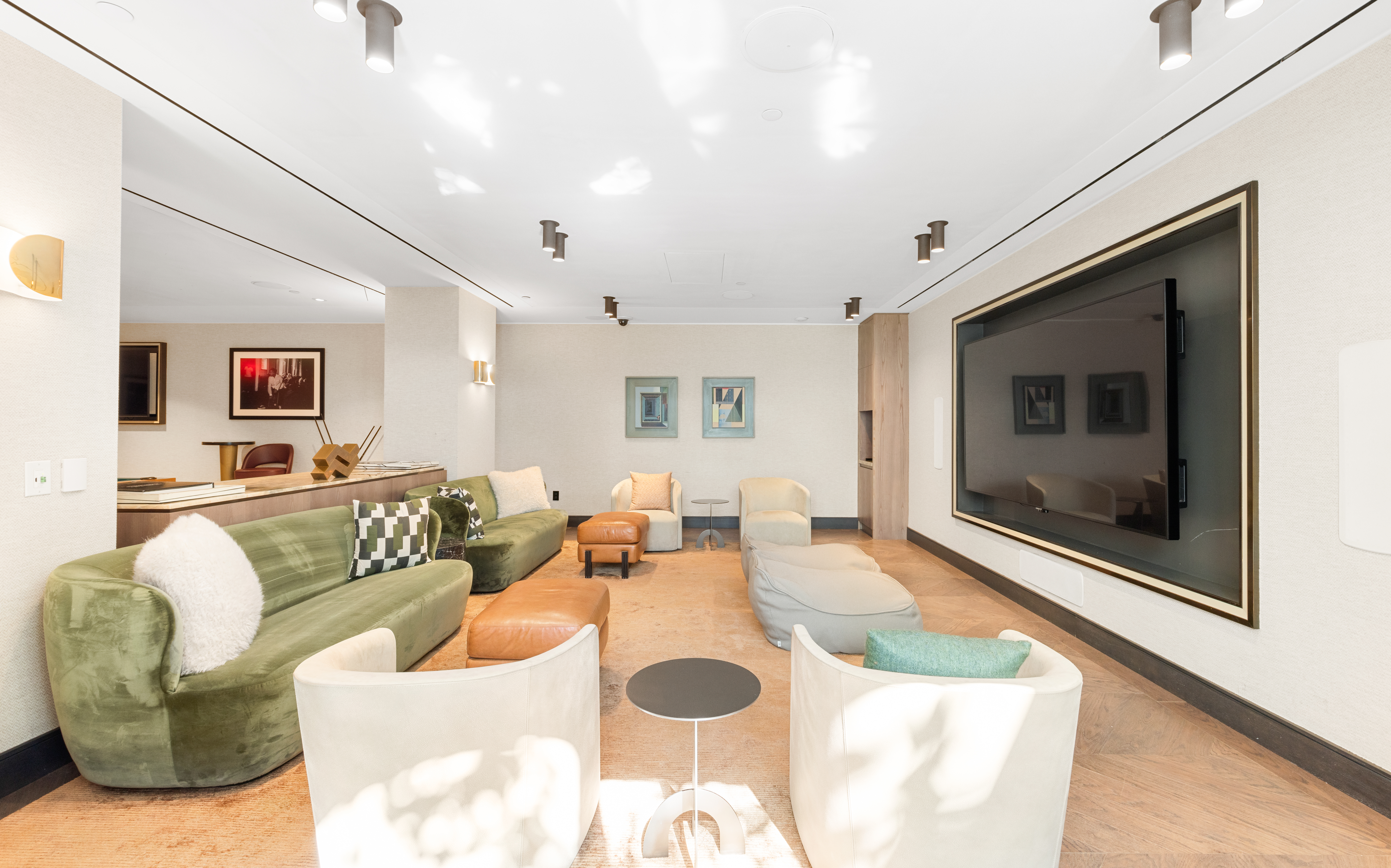 515 West 18th Street, Unit 1010 Manhattan, NY 10011 - Photo 18 of 19 a living room with furniture and a fireplace