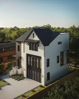 a house with trees in the background