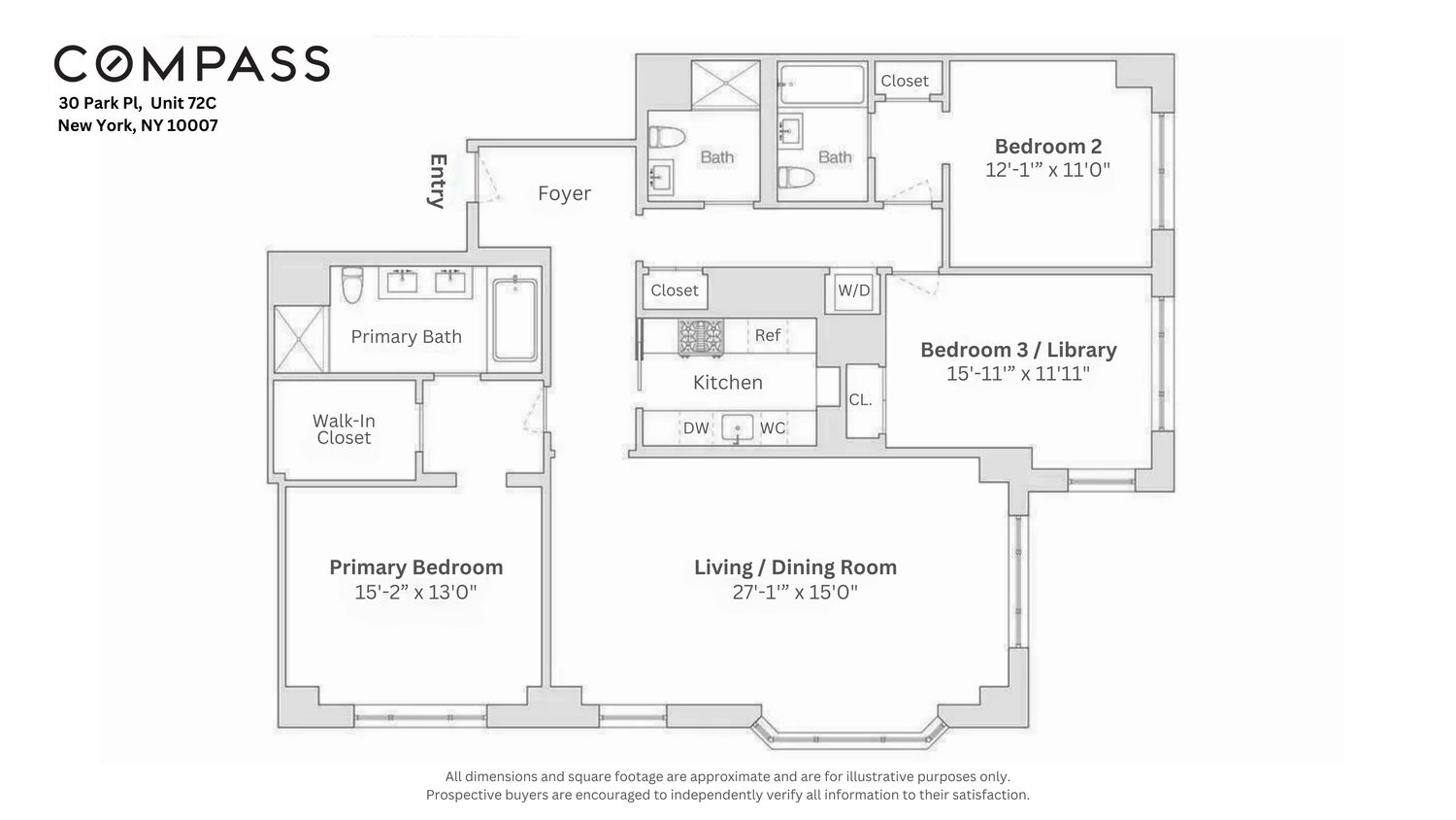 $4,050,000 | 30 Park Place, Unit 72C | TriBeCa