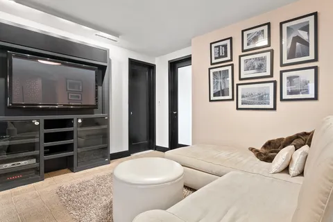 a bedroom with a bed and furniture