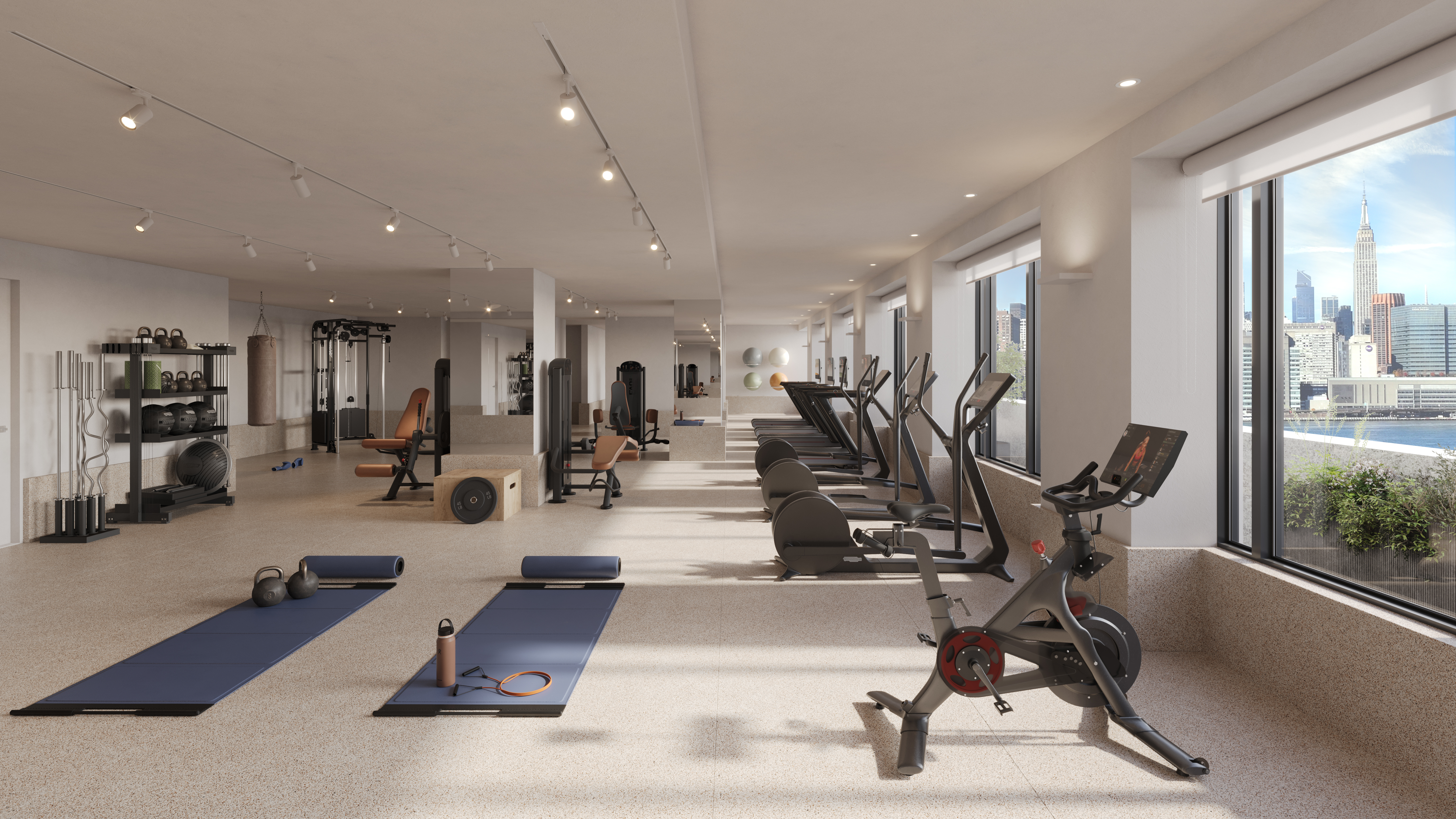 16 Dupont Street, Unit 15F Brooklyn, NY 11222 - Photo 7 of 14 a view of a room with gym equipment