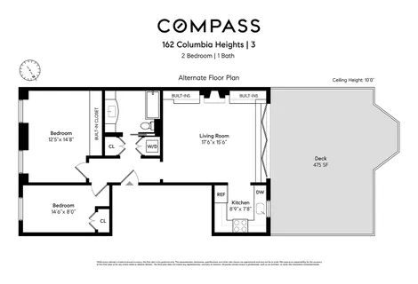 $1,750,000 | 162 Columbia Heights, Unit 3 | Brooklyn Heights