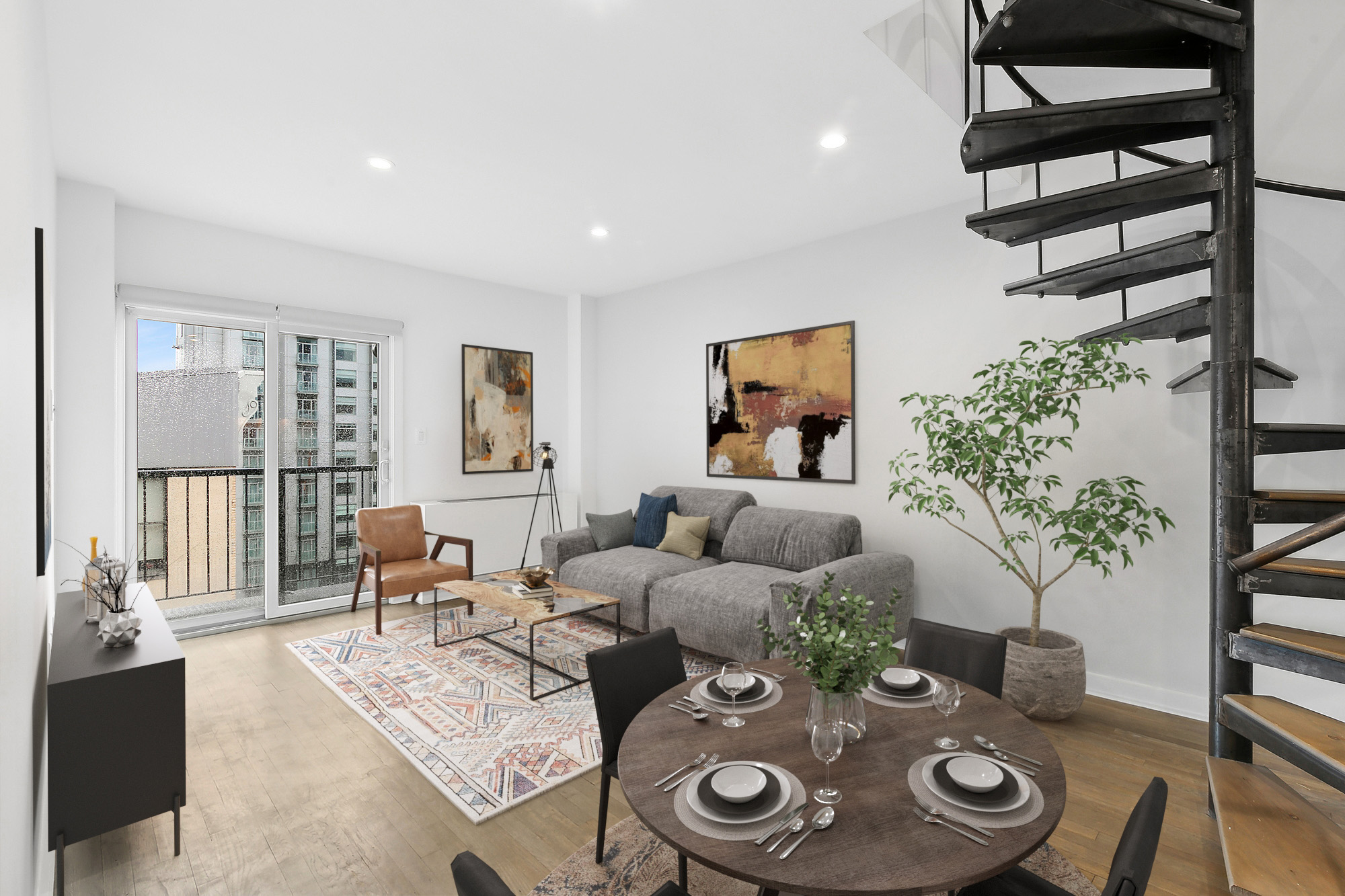 350 West 14th Street, Unit PHB Manhattan, NY 10014 - Photo 1 of 15 a living room with furniture and a table