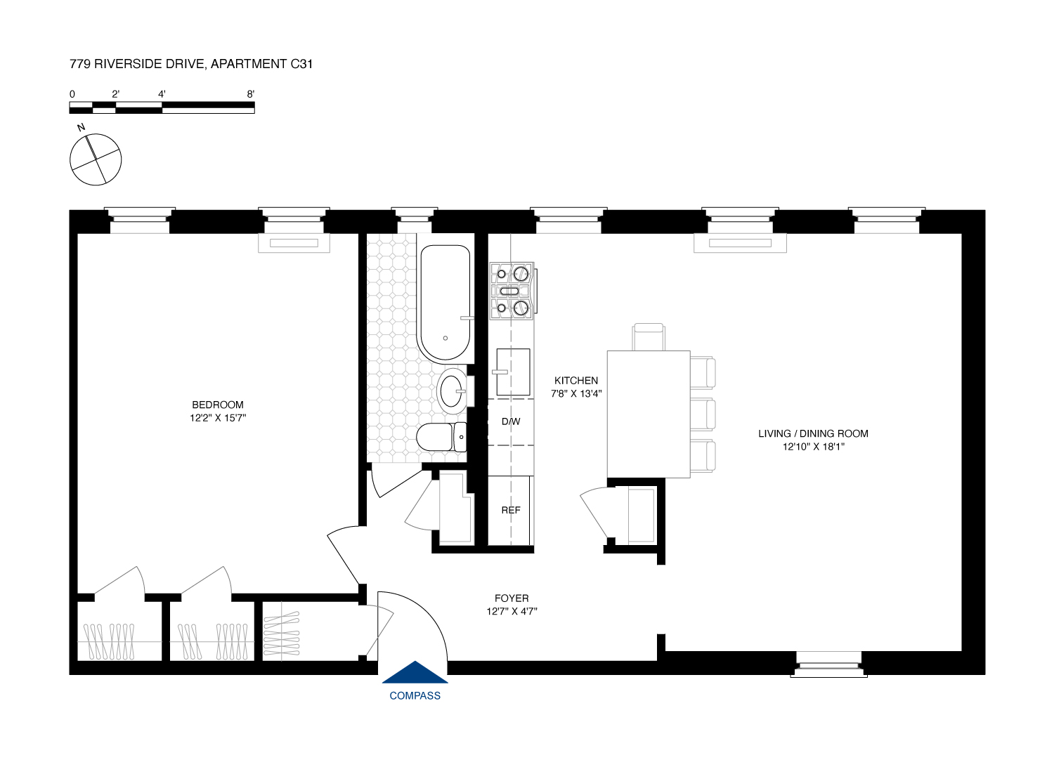 779 Riverside Drive, Unit C31 Manhattan, NY 10032 - Photo 13 of 13 a picture of floor plan
