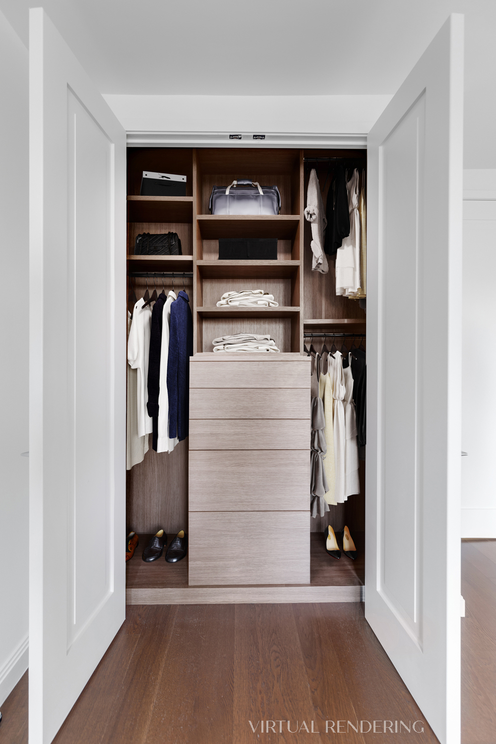 200 East 94th Street, Unit 2011 Manhattan, NY 10128 - Photo 8 of 18 a view of walk in closet with clothes and shoes