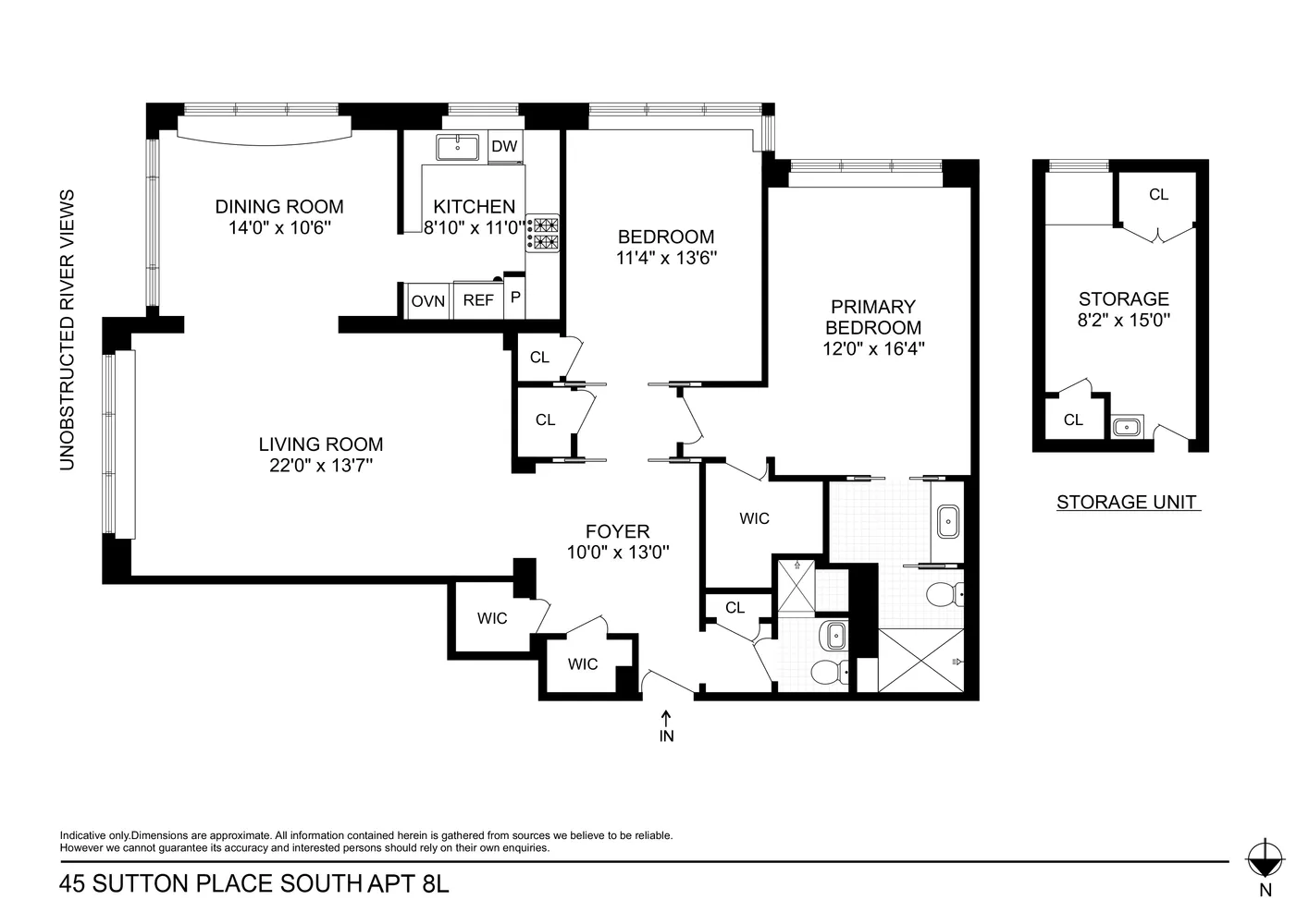 $1,895,000 | 45 Sutton Place South, Unit 8L | Sutton Place