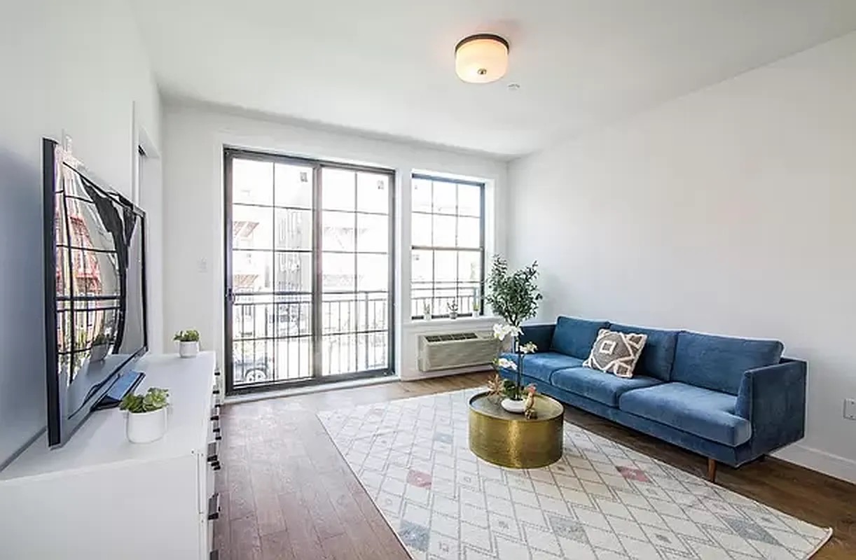 1229 Putnam Avenue, Unit 2D Brooklyn, NY 11221 - Photo 2 of 9 a living room with furniture and a potted plant