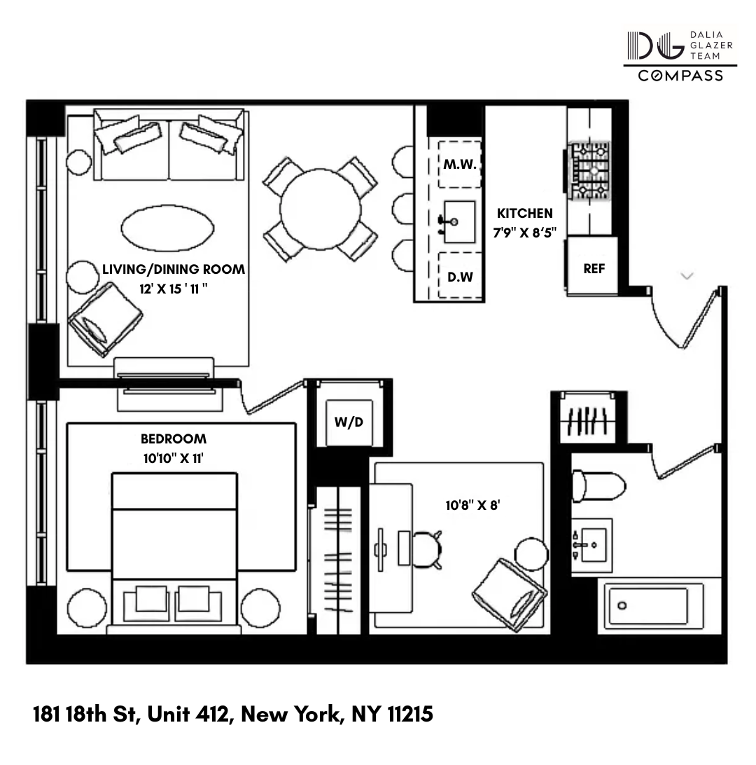 181 18th Street, Unit 412 Brooklyn, NY 11215 - Photo 15 of 15 a black and white photo of a park