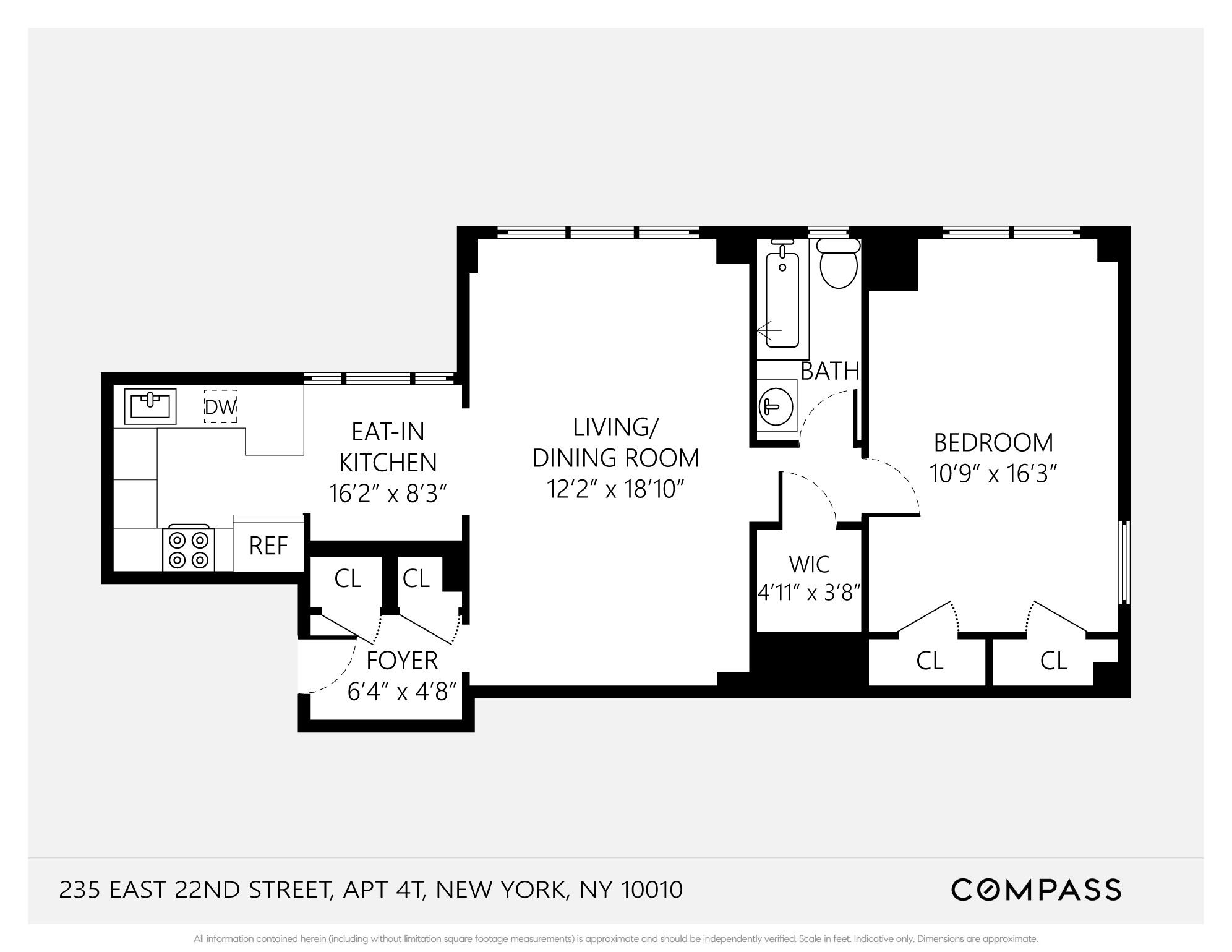 235 East 22nd Street, Unit 4T Manhattan, NY 10010 - Photo 15 of 15 a picture of a floor plan