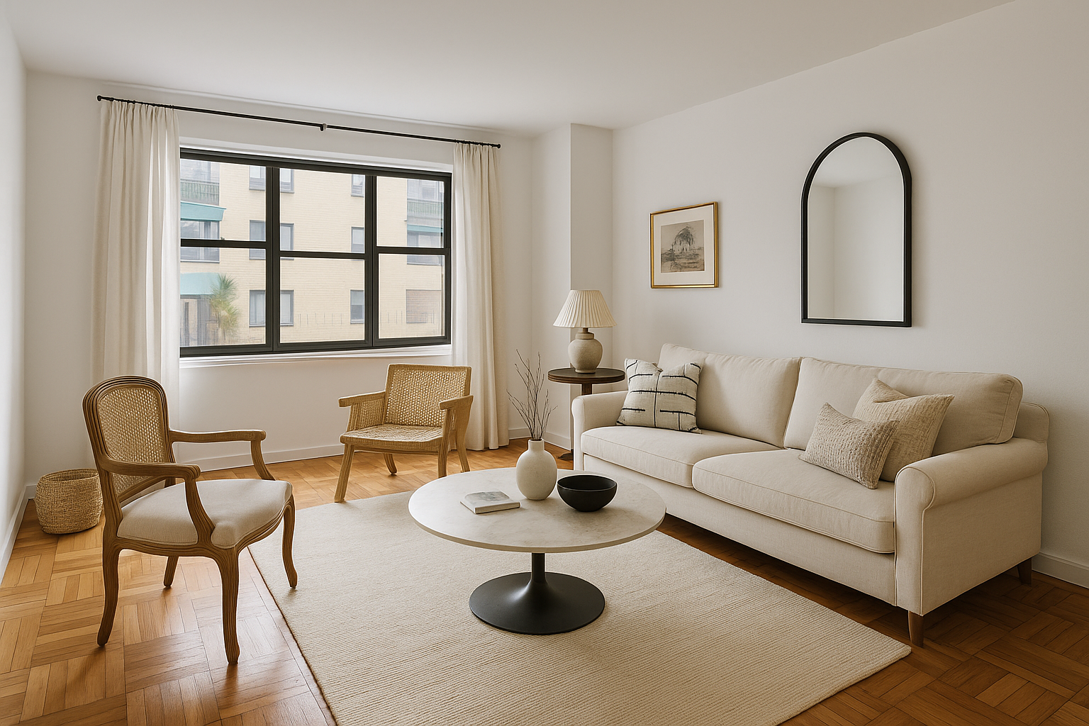 240 East 76th Street, Unit 10L Manhattan, NY 10021 - Photo 1 of 9 a living room with furniture a rug and a window