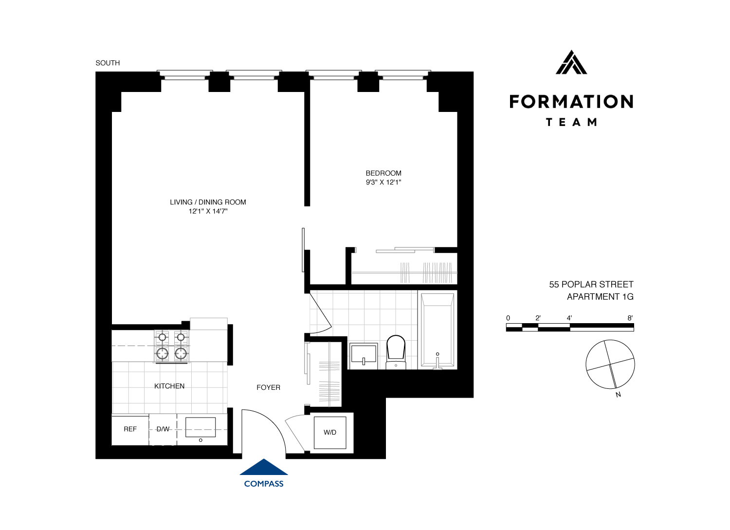 55 Poplar Street, Unit 1G Brooklyn, NY 11201 - Photo 5 of 5 a picture of a bathroom with mirror