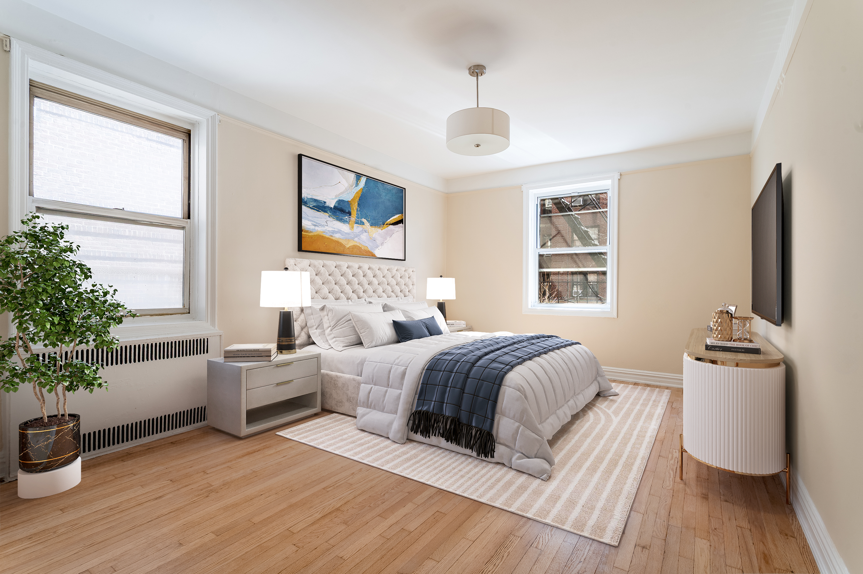 40 Tehama Street, Unit 2E Brooklyn, NY 11218 - Photo 4 of 12 a bedroom with bed and wooden floor