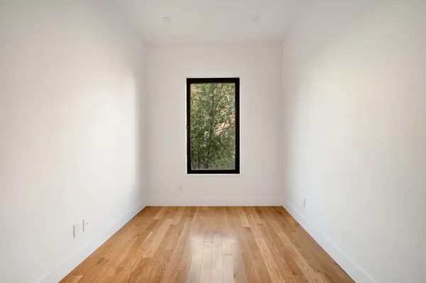 an empty room with a window