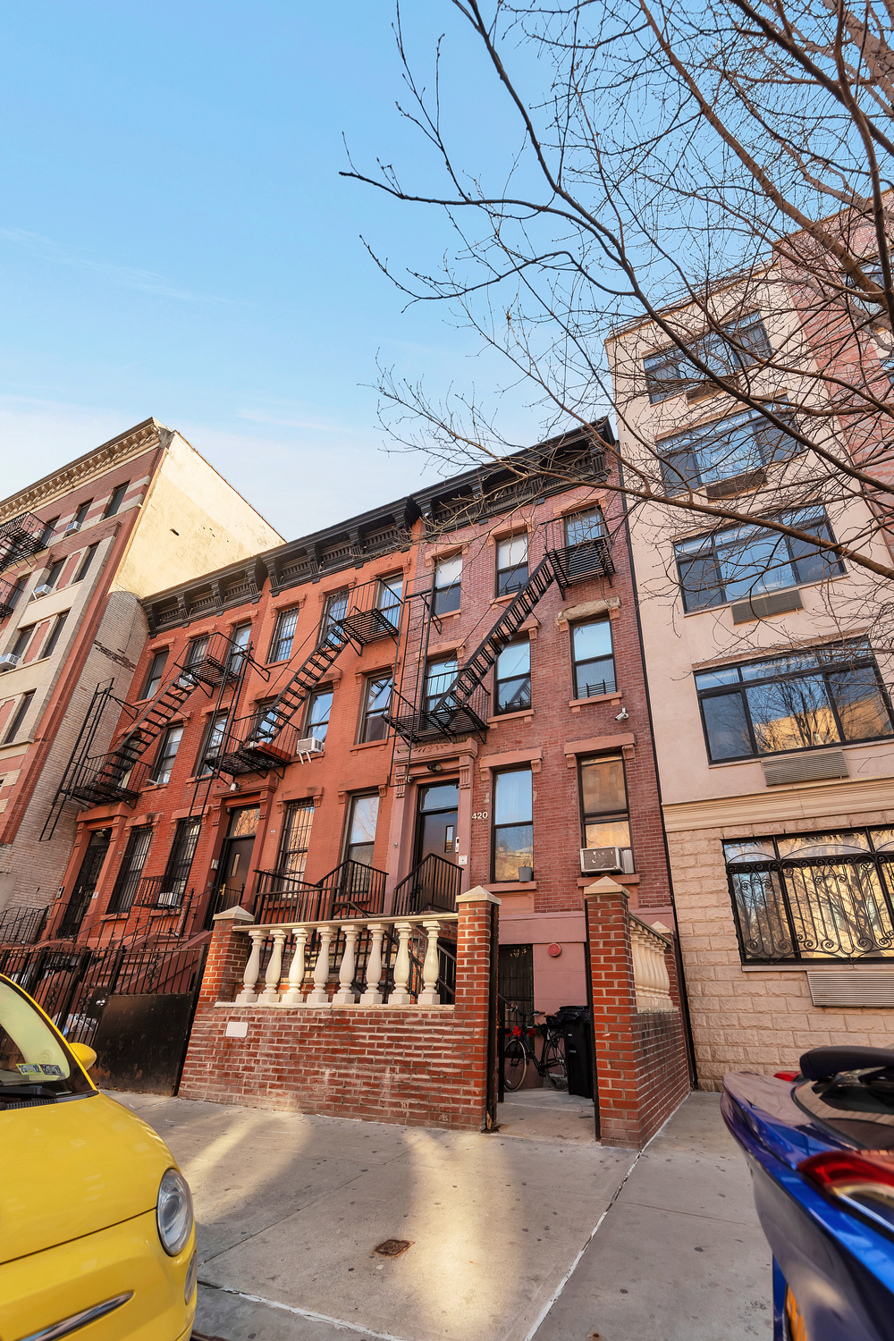 a front view of a building