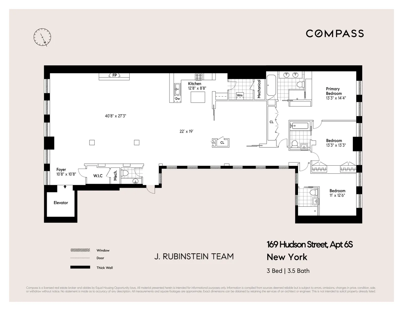 $23,000 | 169 Hudson Street, Unit 6S | TriBeCa