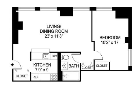 $900,000 | 88 Greenwich Street, Unit 3505 | Financial District