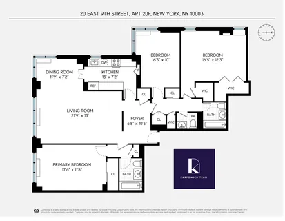 $3,695,000 | 20 East 9th Street, Unit 20F | Greenwich Village
